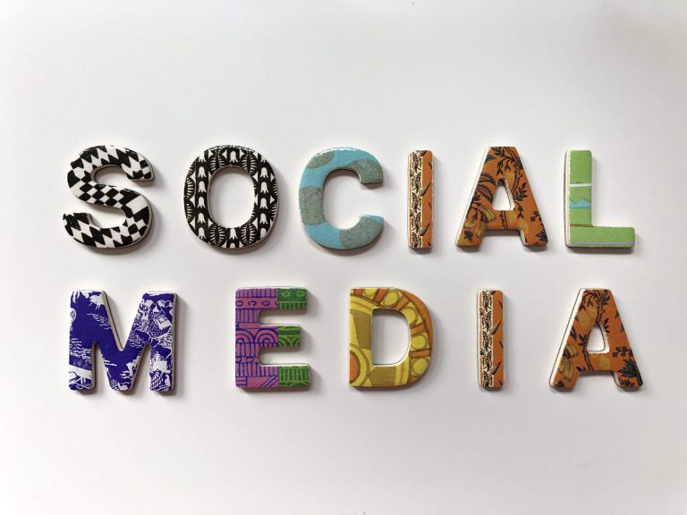 Social Media letters on a white background